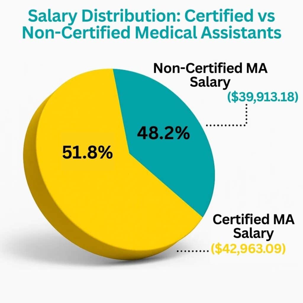 clinical medical assistant vs medical assistant pie graph chart