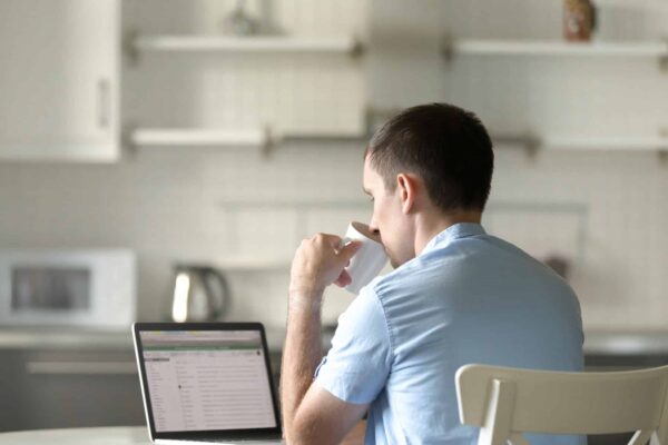 man waiting for his online medical appointment