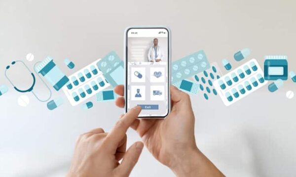 woman opening a social media