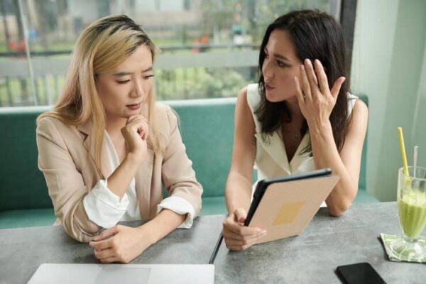 two women having a hard time