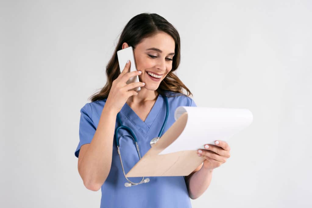 Healthcare provider reviewing medical records and managing a patient callback workflow for medical practices.
