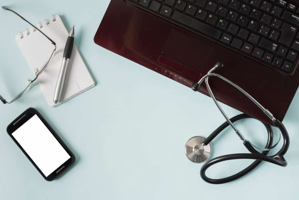 computer with medical equipment